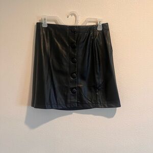 Elegant Black Button-Up Mini Skirt